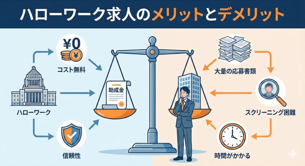 ハローワークに求人を通すメリットとデメリット