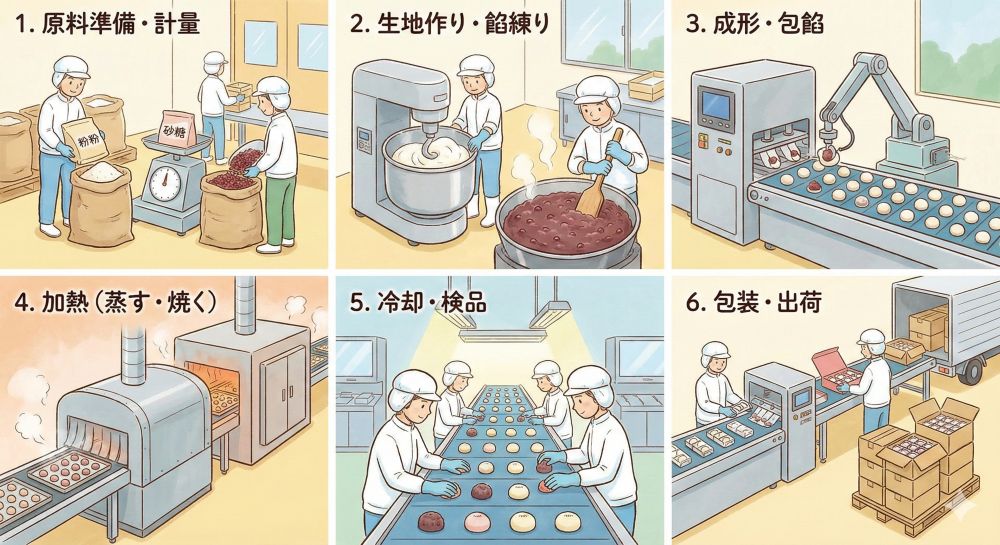 和菓子の製造工程